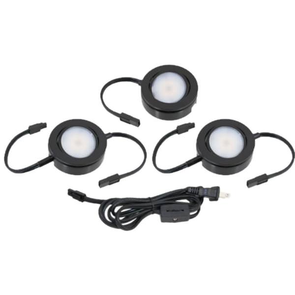 4.3 Watt 120 Volt Black 2700K Dimmable Three Puck Light Kit